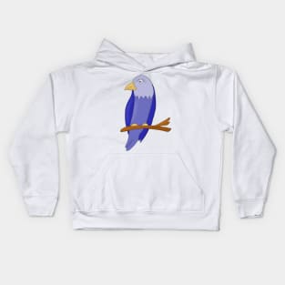 Blue bird on a branch Kids Hoodie